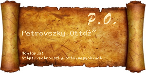 Petrovszky Ottó névjegykártya