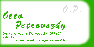 otto petrovszky business card